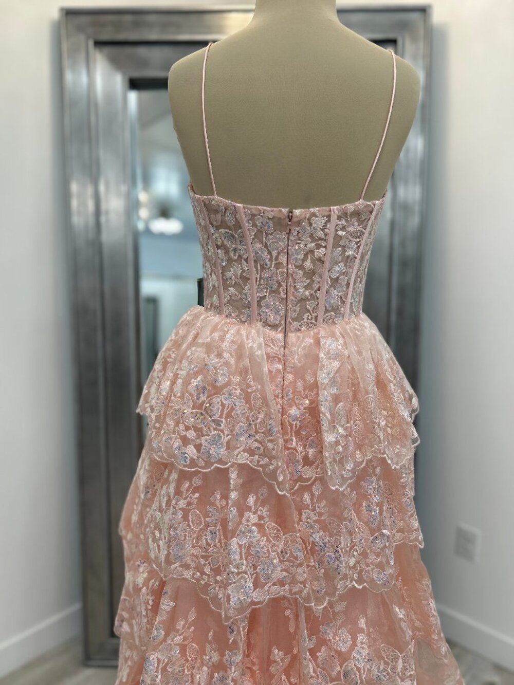 Jovani 38144 Blush Lace Ball Gown – Size 4 – Romantic Couture Prom/Pageant Dress - Picture 7 of 7